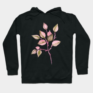 Pink and green leaves Hoodie